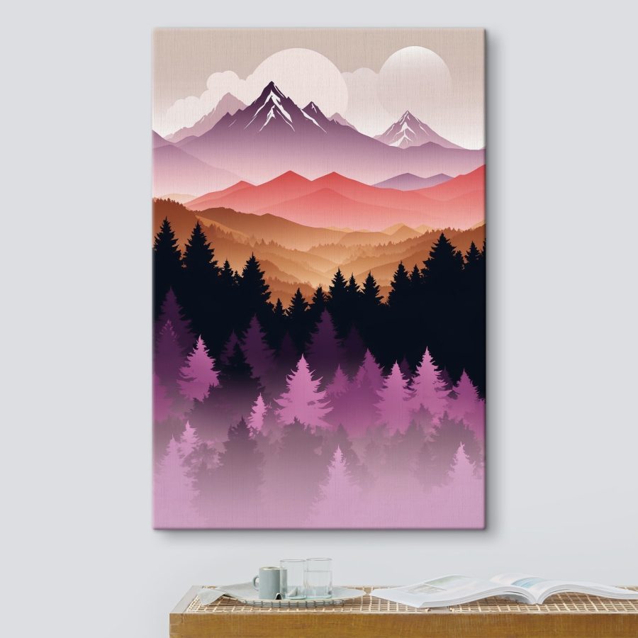 Chaîne de montagnes avec arbres et montagnes en arrière-plan