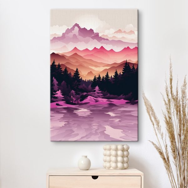 Paysage avec montagnes et arbres Paysage avec montagnes et arbres