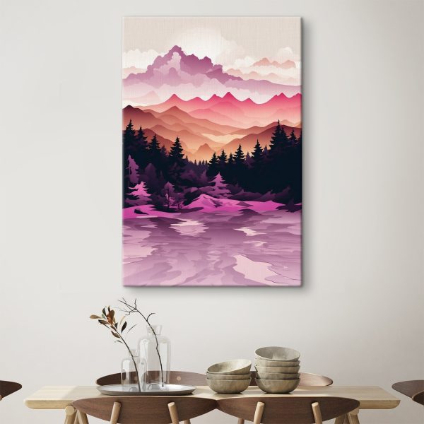 Paysage avec montagnes et arbres Paysage avec montagnes et arbres