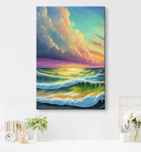 Painting of waves in the ocean Painting of waves in the ocean