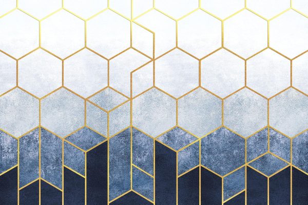 Motif d'hexagones bleus et blancs Motif d'hexagones bleus et blancs