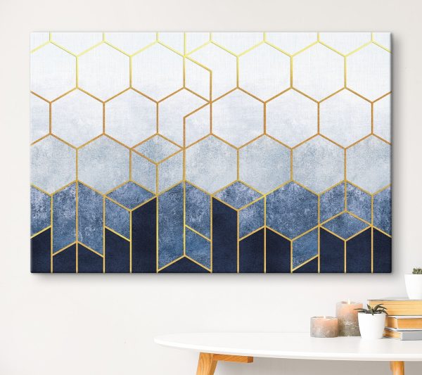 Motif d'hexagones bleus et blancs Motif d'hexagones bleus et blancs