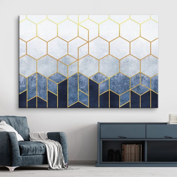 Motif d'hexagones bleus et blancs Motif d'hexagones bleus et blancs