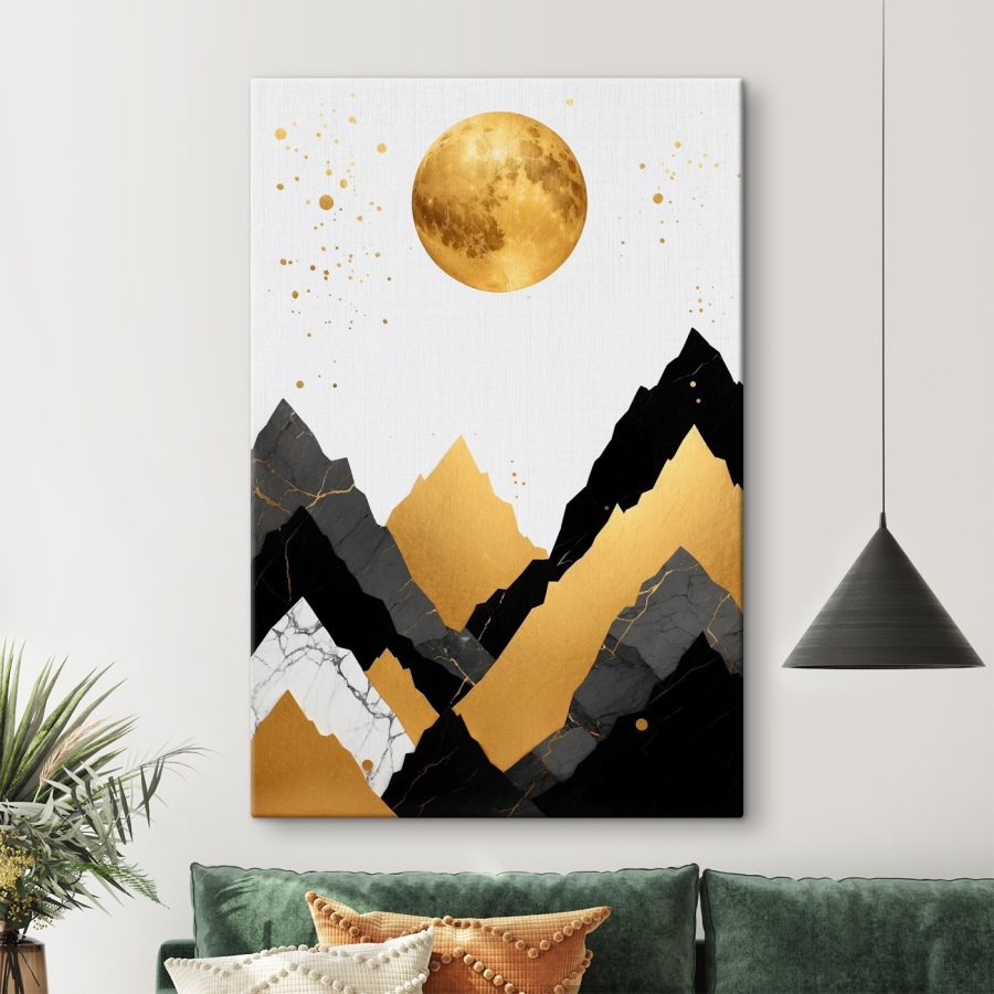 Lune sur les montagnes et lune Lune sur les montagnes et lune
