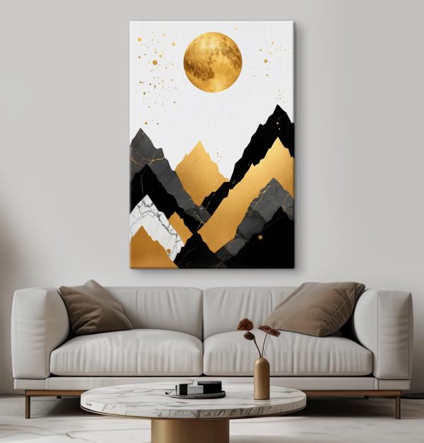 Lune sur les montagnes et lune Lune sur les montagnes et lune