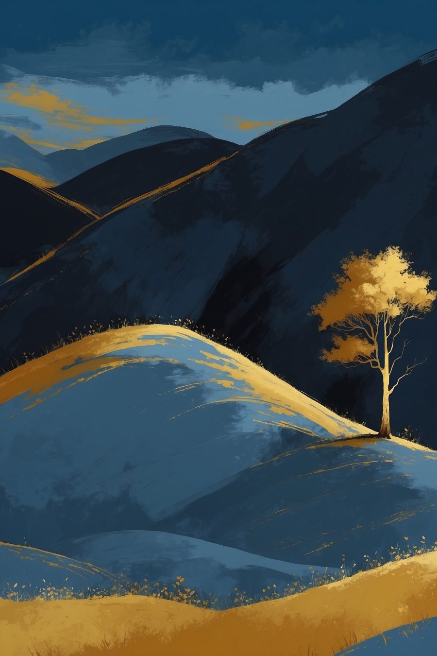 Arbre sur une colline Arbre sur une colline