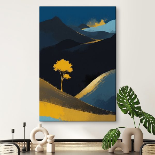Arbre jaune sur une colline Arbre jaune sur une colline