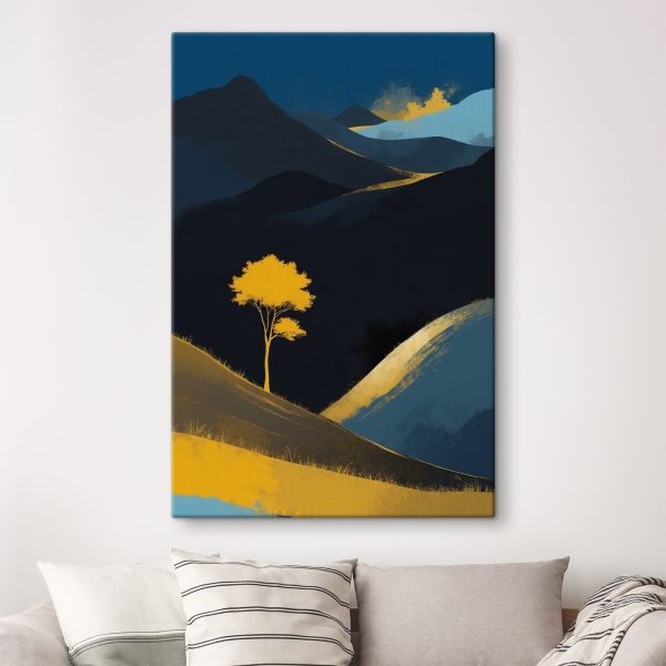 Arbre jaune sur une colline Arbre jaune sur une colline