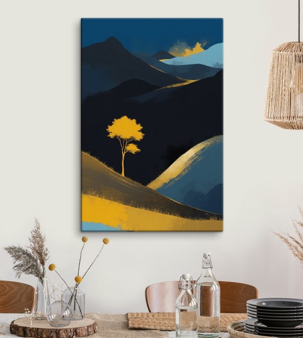 Arbre jaune sur une colline Arbre jaune sur une colline