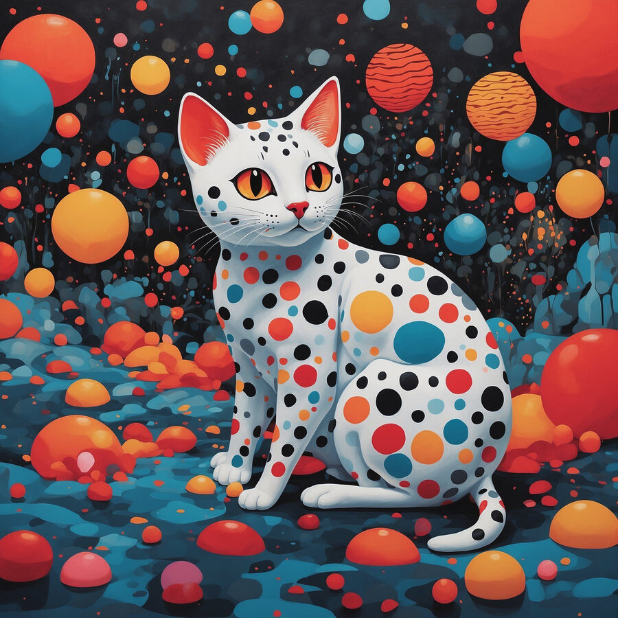 Chat à pois