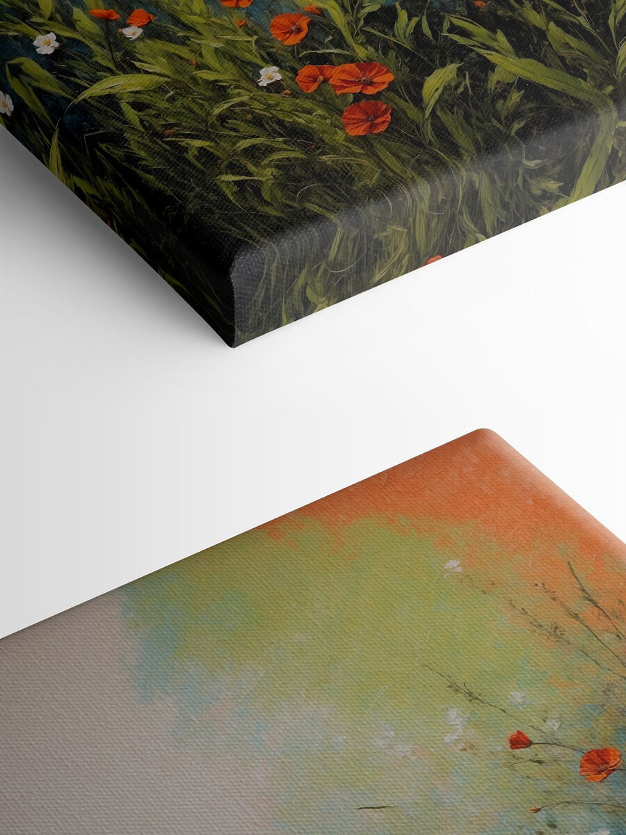 Peinture de fleurs et d'herbe