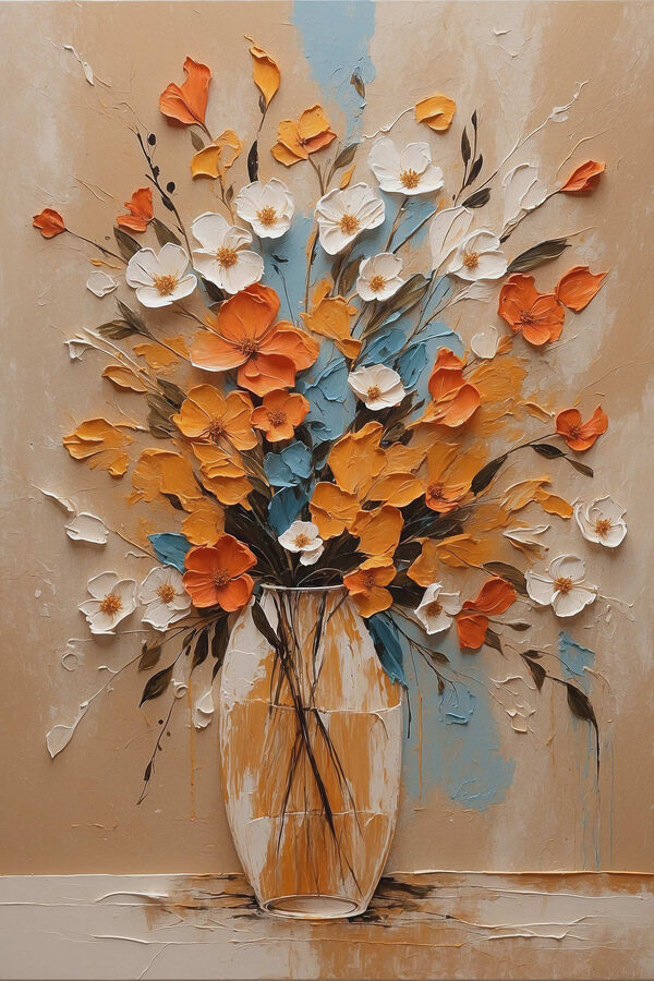 Peinture de fleurs dans un vase Peinture de fleurs dans un vase