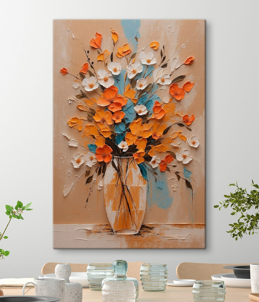 Peinture de fleurs dans un vase Peinture de fleurs dans un vase