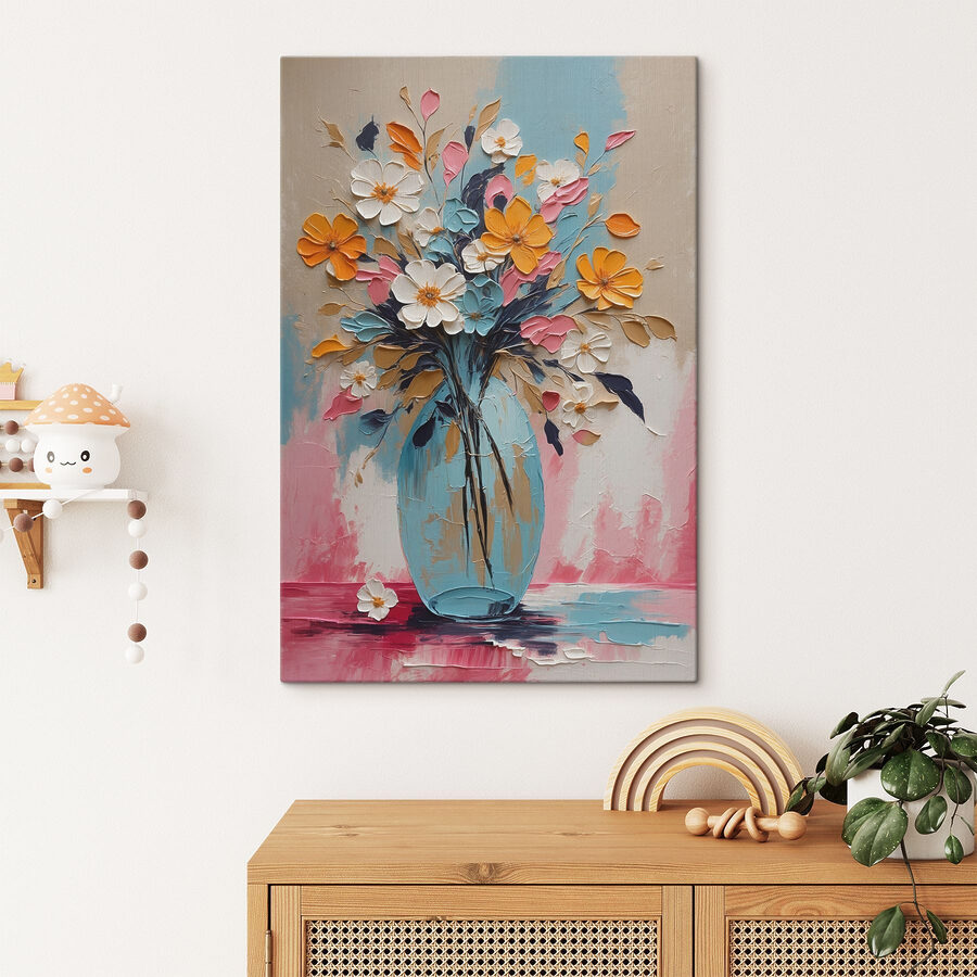 Tableaux Peinture de fleurs dans un vase – Image 2