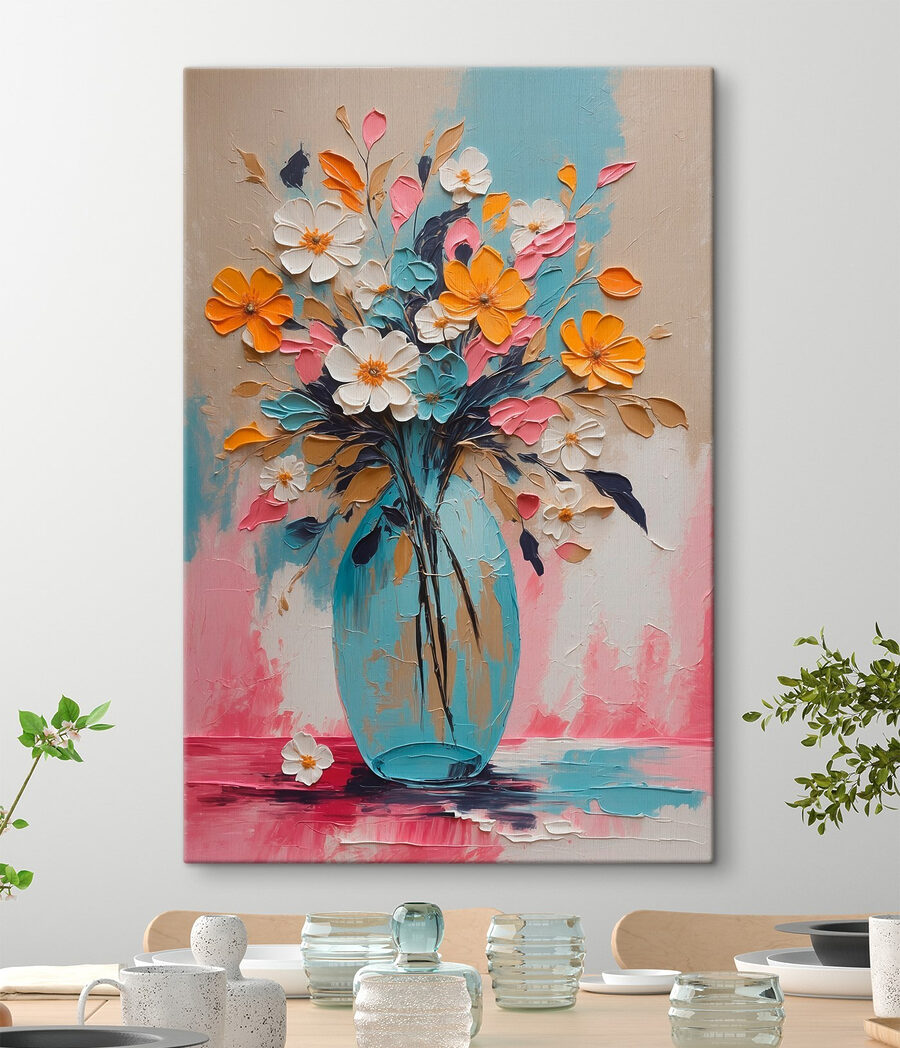 Tableaux Peinture de fleurs dans un vase – Image 3