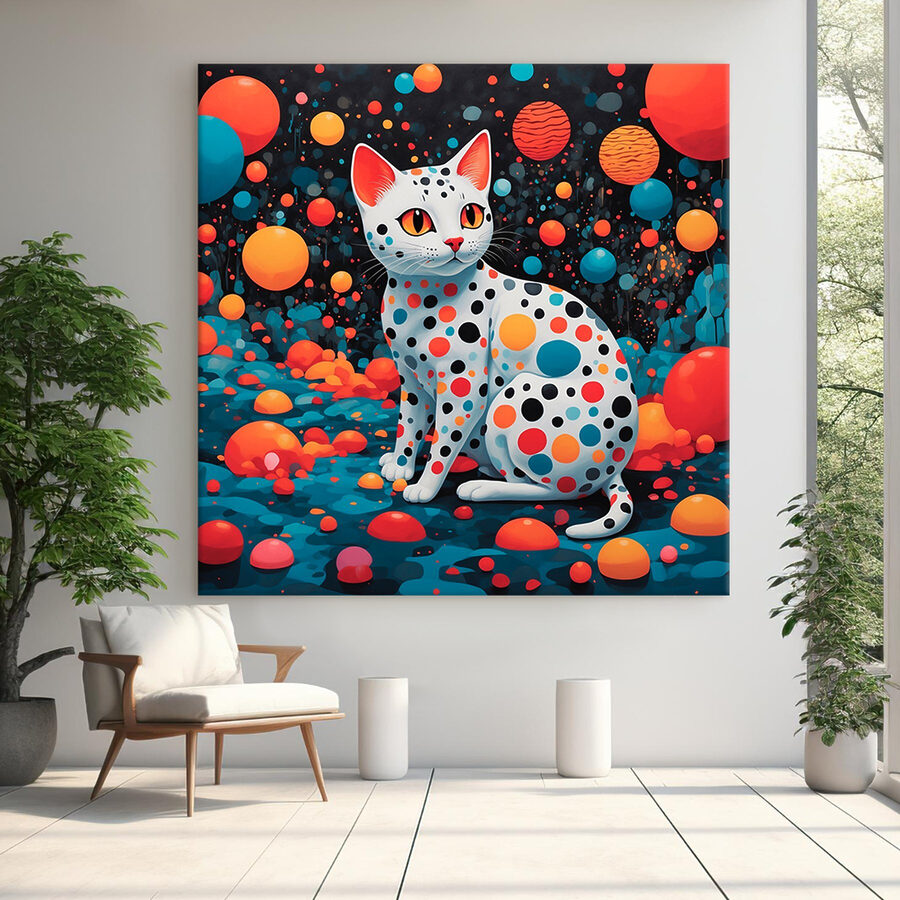 Chat à pois