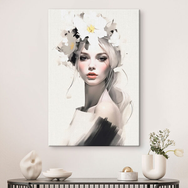Femme avec des fleurs dans les cheveux Tableaux Femme avec des fleurs dans les cheveux