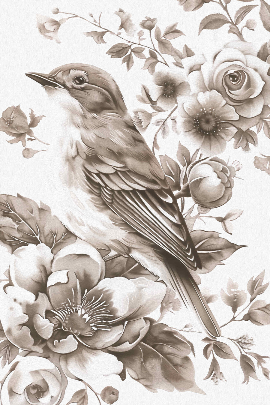 Oiseau sur une fleur