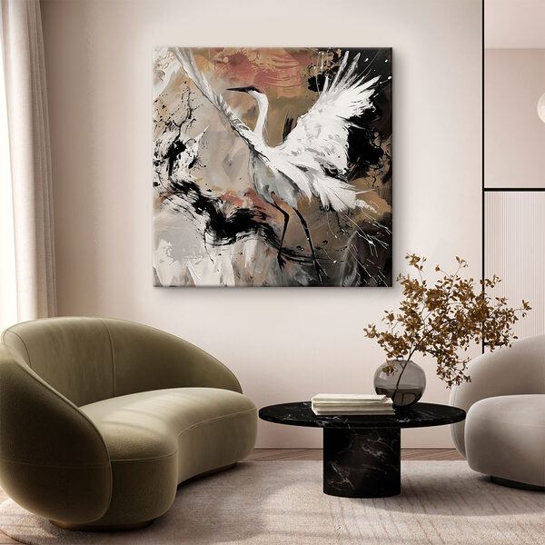 Peinture d'une grue blanche Peinture d'une grue blanche