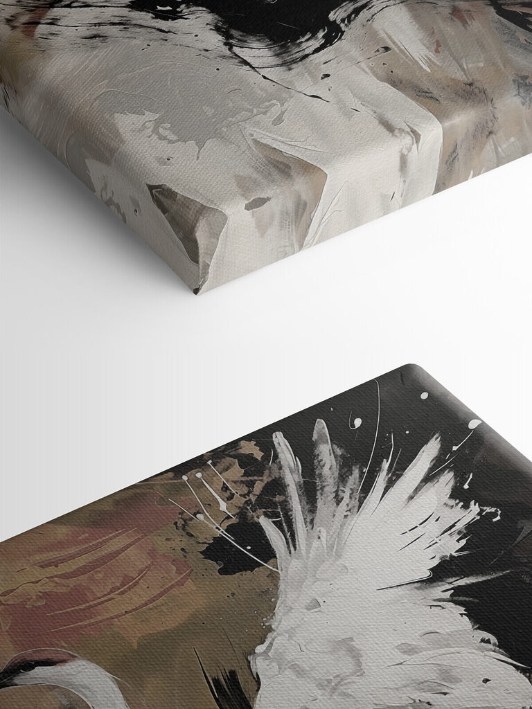 Painting of a white crane