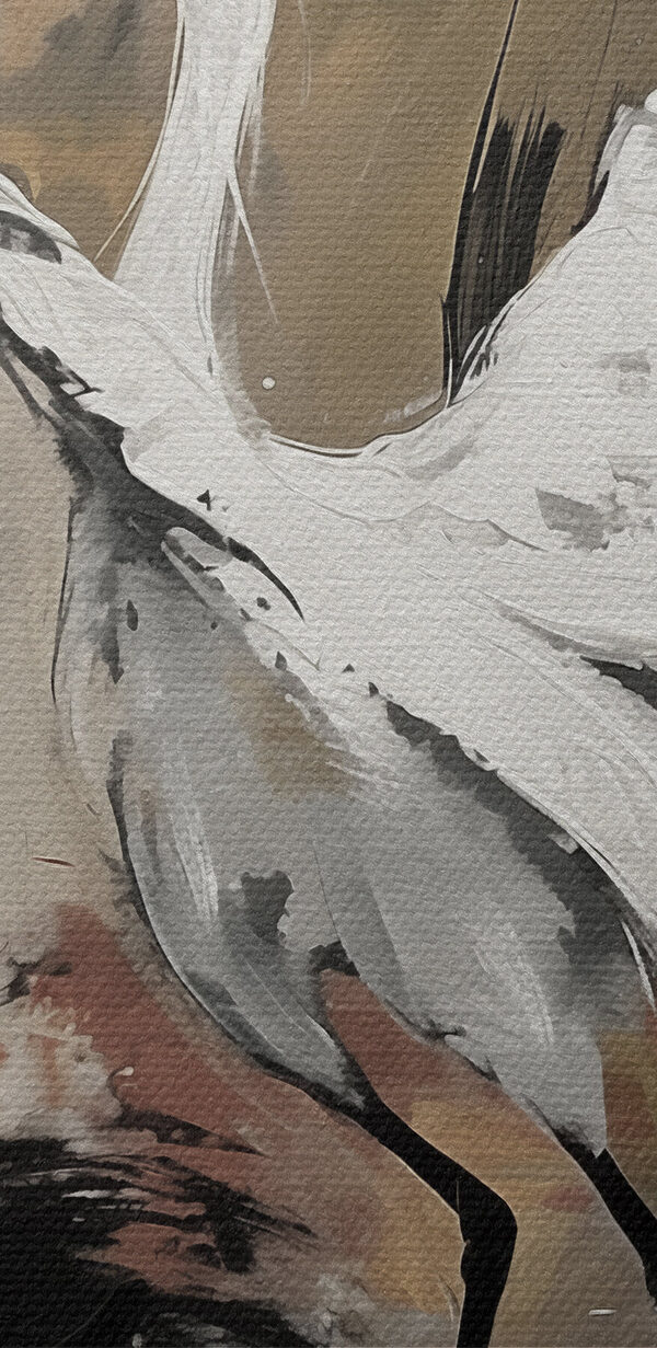 Peinture d'une grue blanche Peinture d'une grue blanche