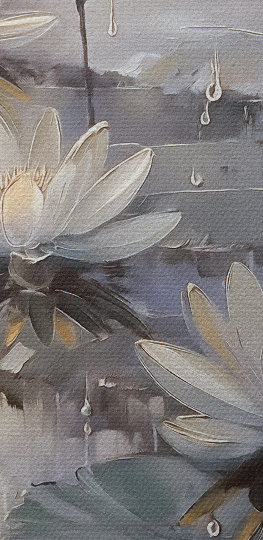 Peinture de fleurs sur un étang Peinture de fleurs sur un étang