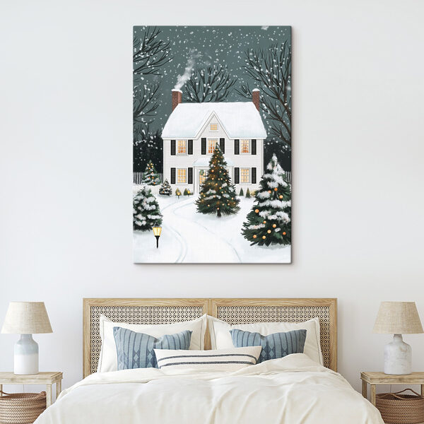 Maison avec arbres et neige Maison avec arbres et neige