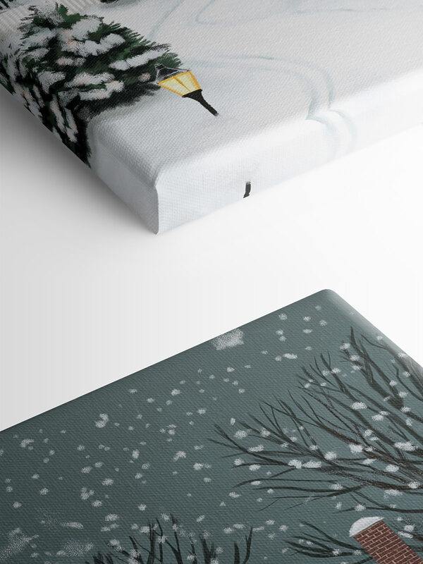 Maison avec arbres et neige Maison avec arbres et neige