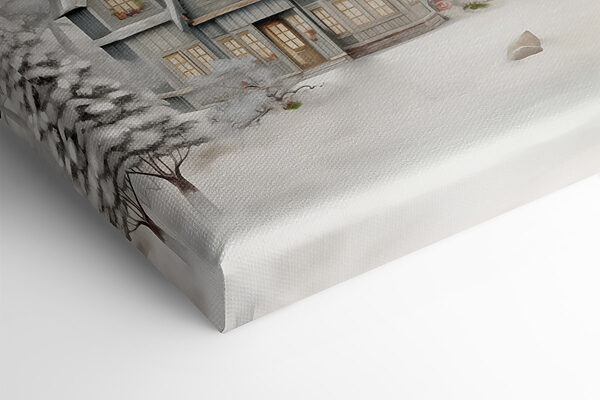 Paysage enneigé avec maisons et arbres Paysage enneigé avec maisons et arbres