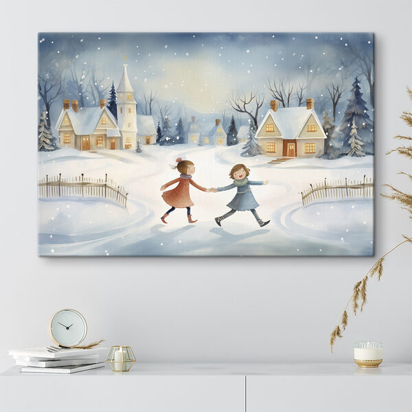 Couple de filles marchant dans la neige Couple de filles marchant dans la neige