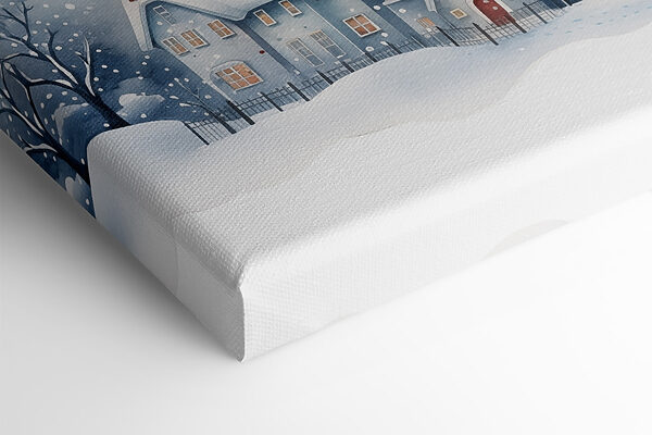 Aquarelle de maisons et d'arbres dans la neige Aquarelle de maisons et d'arbres dans la neige