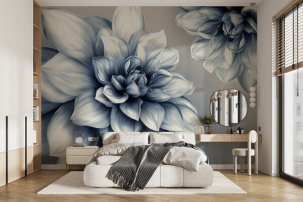 Design floral élégant dans des tons monochromes Design floral élégant dans des tons monochromes