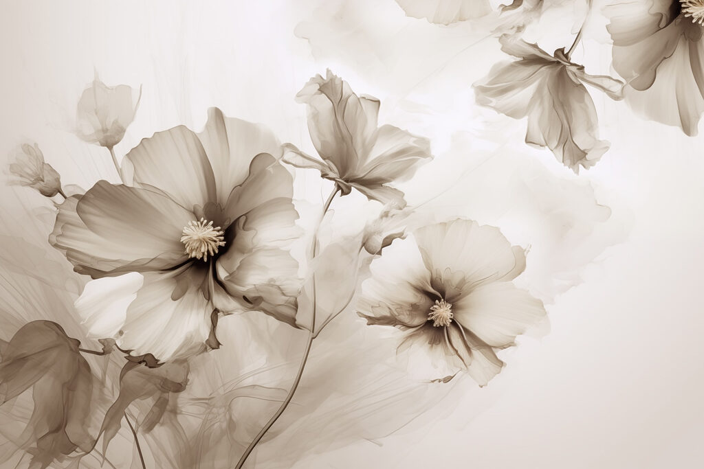 Groupe de fleurs sur fond blanc Groupe de fleurs sur fond blanc