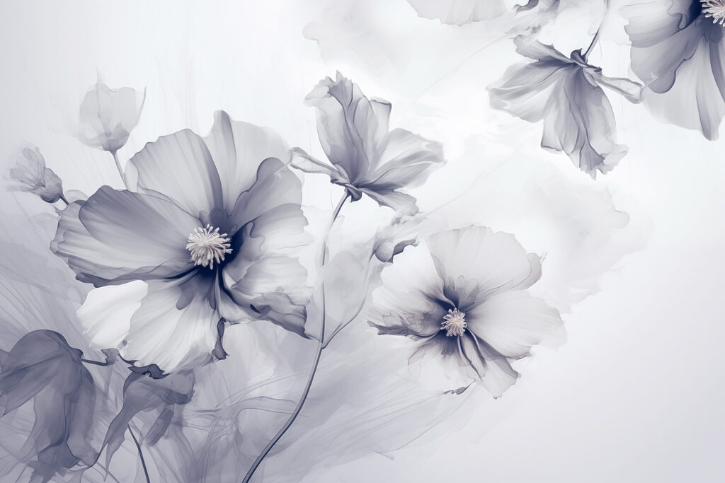 Groupe de fleurs sur fond blanc Groupe de fleurs sur fond blanc