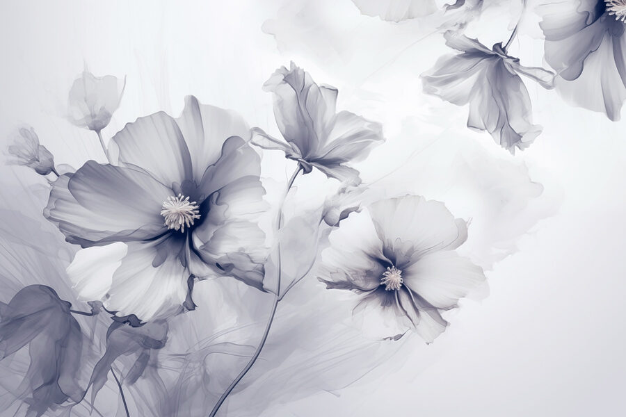 Groupe de fleurs sur fond blanc