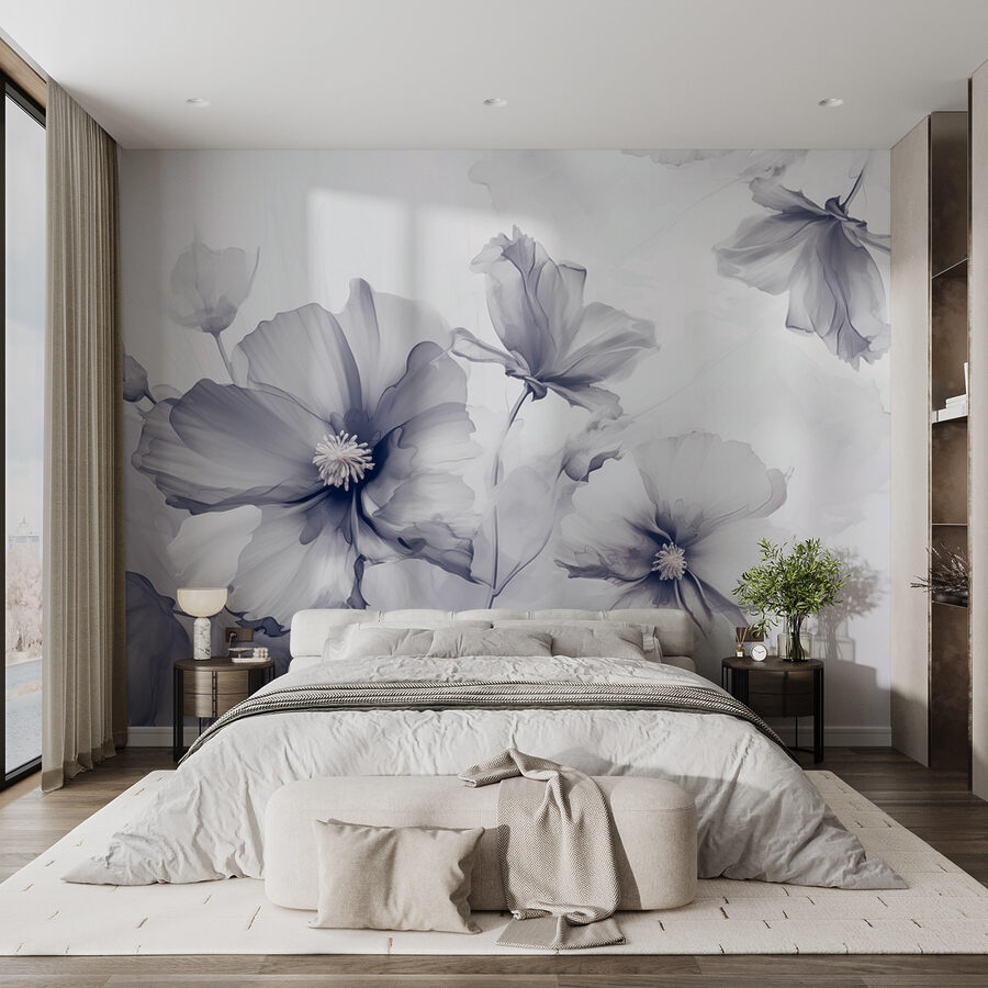 Groupe de fleurs sur fond blanc