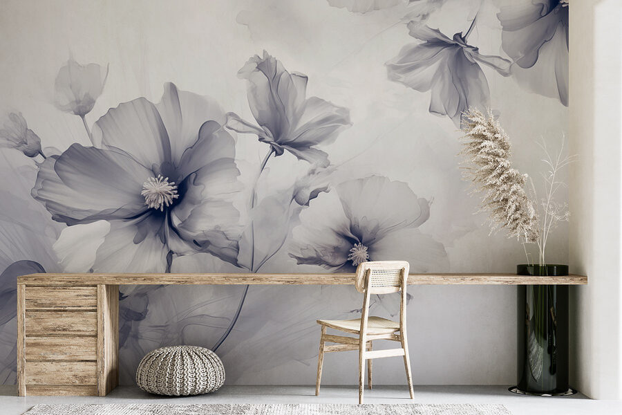 Groupe de fleurs sur fond blanc