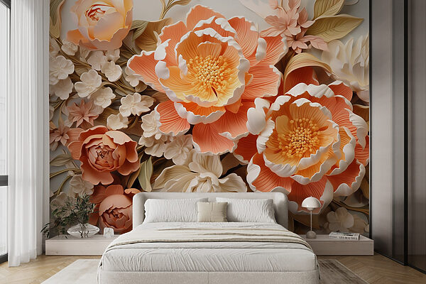 Groupe de fleurs sur une surface blanche Groupe de fleurs sur une surface blanche