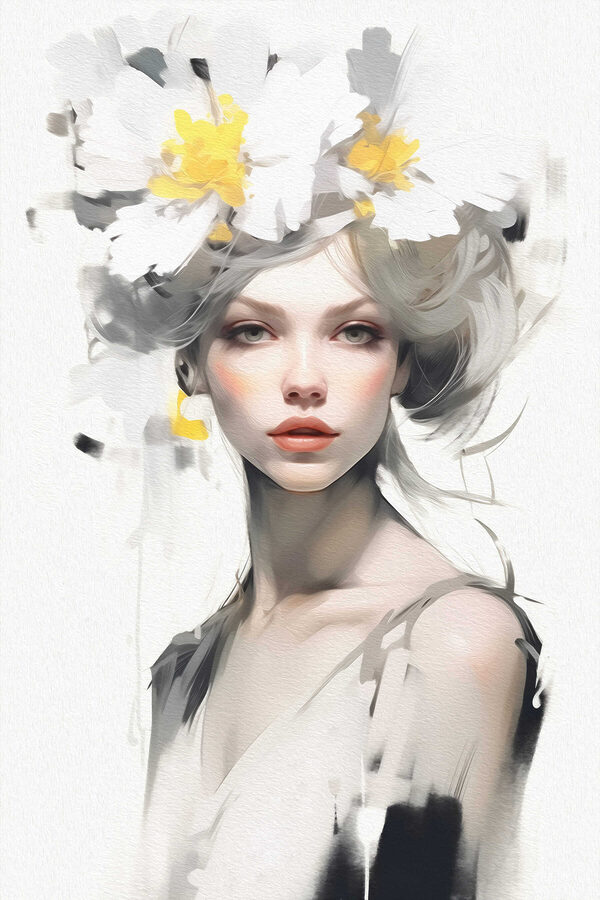 Femme avec des fleurs dans les cheveux Femme avec des fleurs dans les cheveux