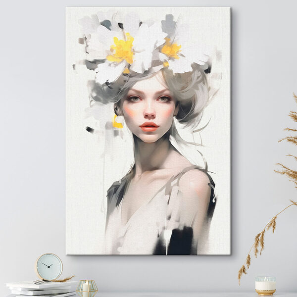 Femme avec des fleurs dans les cheveux Femme avec des fleurs dans les cheveux