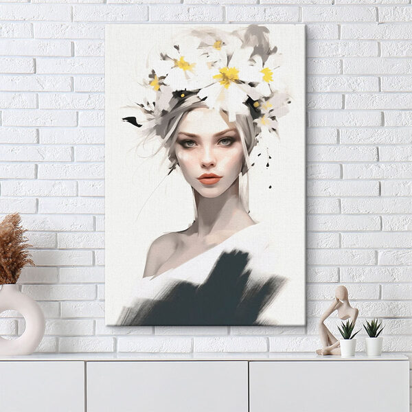 Femme avec des fleurs dans les cheveux Femme avec des fleurs dans les cheveux