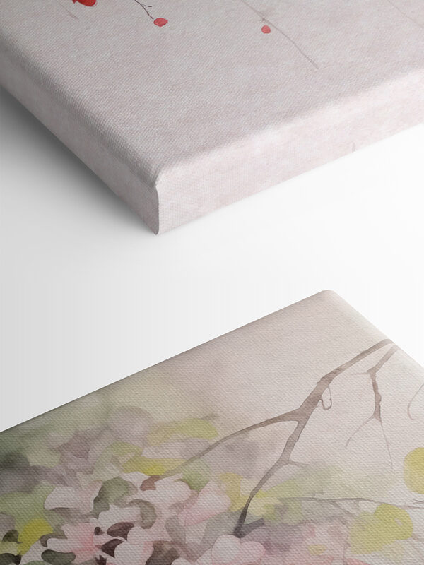 Aquarelle de fleurs roses et de feuilles vertes Aquarelle de fleurs roses et de feuilles vertes
