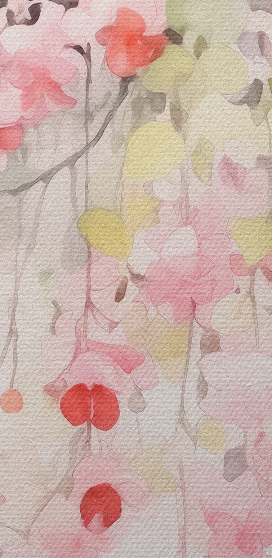 Aquarelle de fleurs roses et de feuilles vertes Aquarelle de fleurs roses et de feuilles vertes