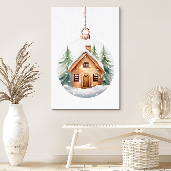 Boule de verre avec une maison et des arbres à l'intérieur Boule de verre avec une maison et des arbres à l'intérieur