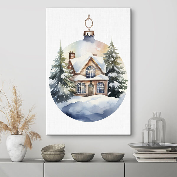 Aquarelle d'une maison dans la neige Aquarelle d'une maison dans la neige