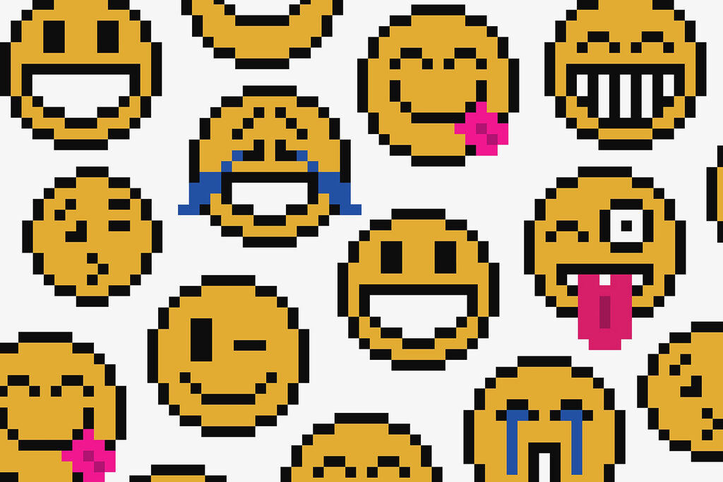 Groupe de smileys jaunes Groupe de smileys jaunes