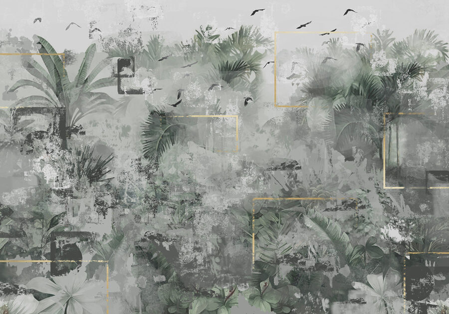 Peinture d'une forêt tropicale