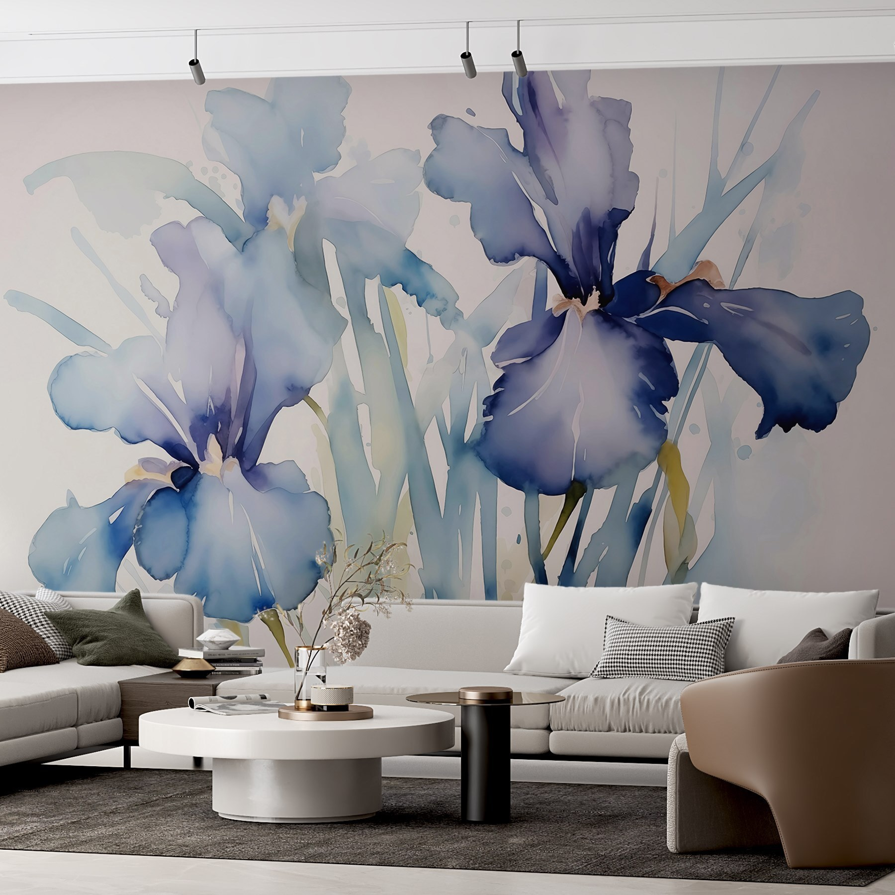 Painting of flowers on a white background Painting of flowers on a white background