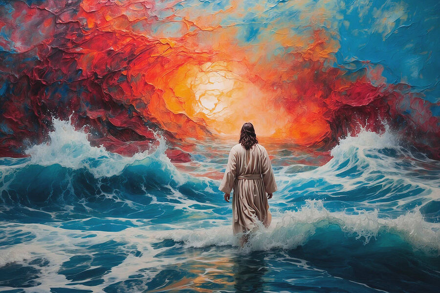 Personne marchant dans l'eau Personne marchant dans l'eau