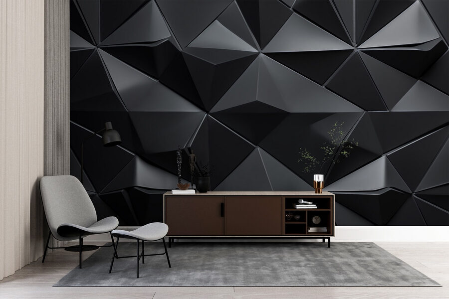 Motif triangulaire noir et gris